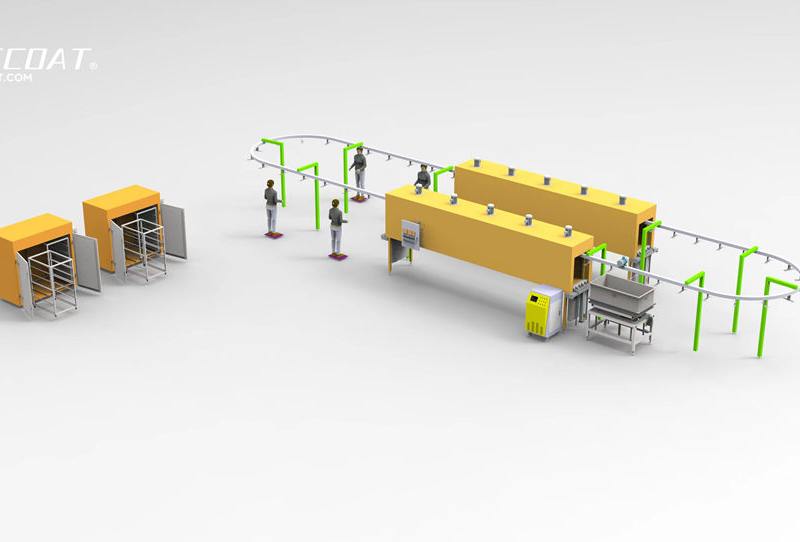 Automatic fluidized bed dip line for new energy product