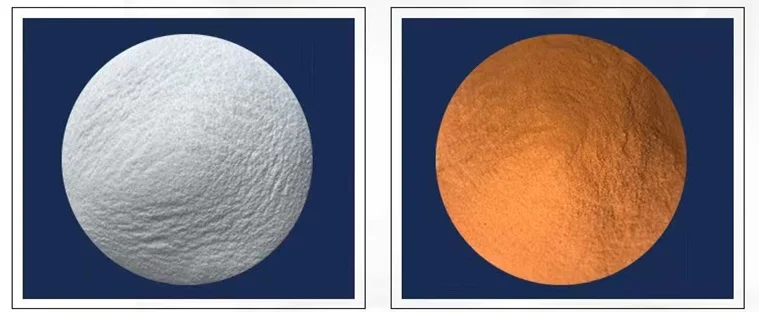 white orange polyethylene powder