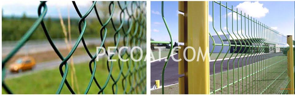 PECOAT thermoplastic coatings for metal fence