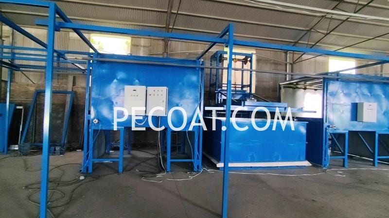 Semi-automatic dip coating line for anti-climb net mesh wire