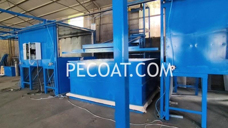 Semi-automatic dip coating line for anti-climb net mesh wire