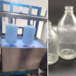 Máquina de revestimento para botellas de vidro de varios tamaños