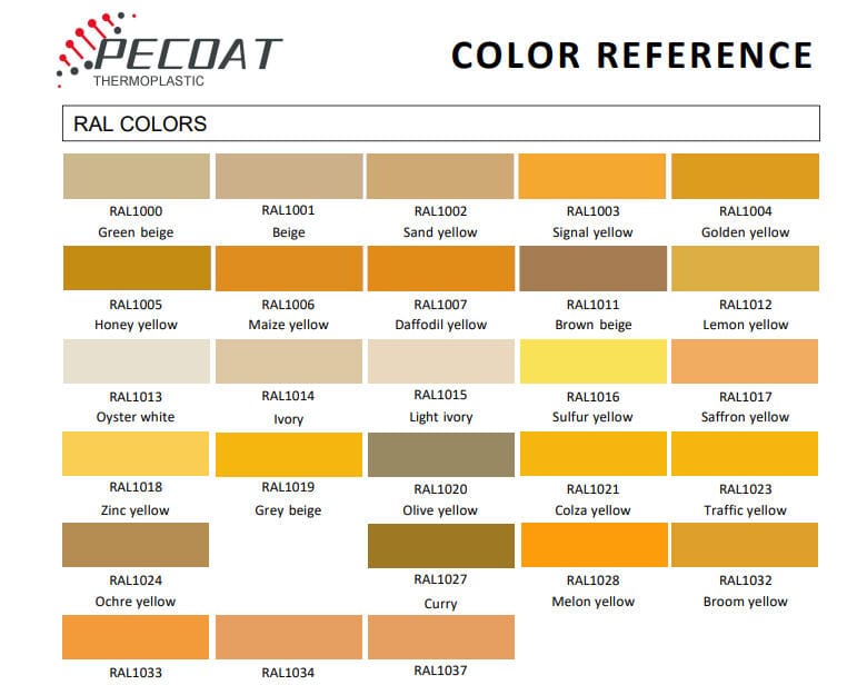 RAL COLORS PE POWDER COATING