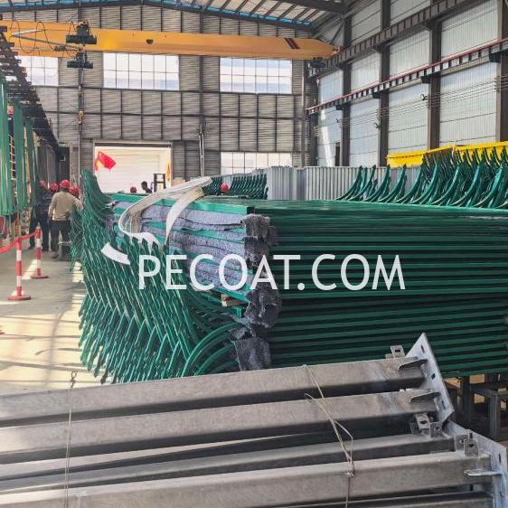 Guardrail production by fluidized bed dip coating line 0013