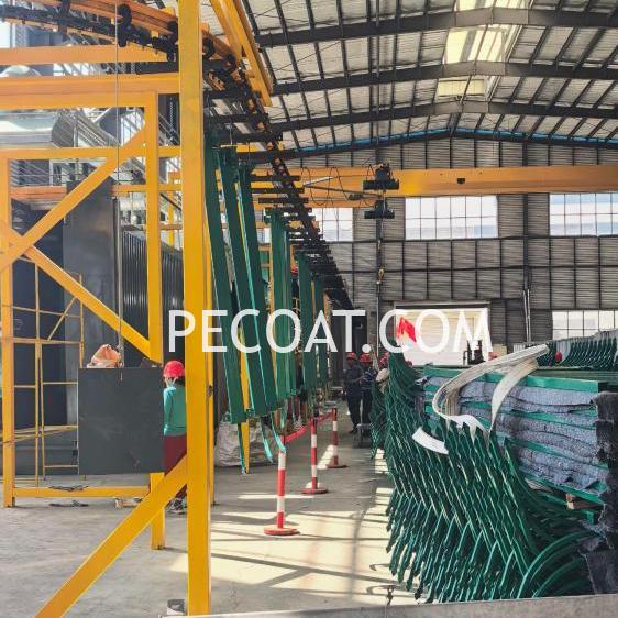 Guardrail production by fluidized bed dip coating line 0013
